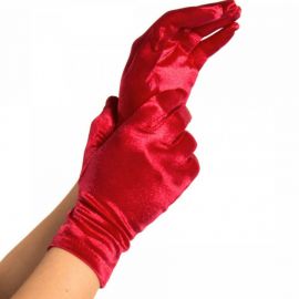 LEG AVENUE GUANTES SATIN ROJO