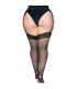 LEG AVENUE OUTLET MEDIAS DE NYLON NEGRAS CON ENCAJE SUPERIOR PLUS