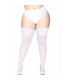 LEG AVENUE MEDIAS AUTOADHESIVAS CON ENCAJE ANCHO COLOR BLANCO TALLA PLUS