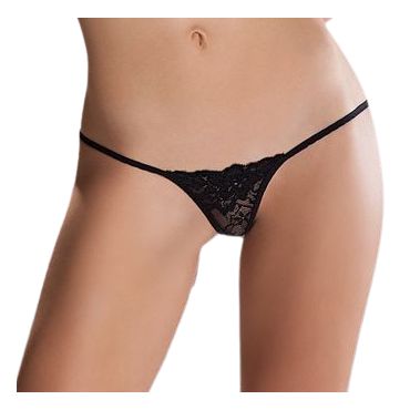 PASSION MICRO TANGA NEGRO TALLA UNICA CON ENCAJE