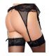 QUEEN LINGERIE TANGA CON LIGUERO NEGRO L XL