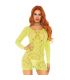 LEG AVENUE MINI VESTIDO DE ENCAJES MANGA LARGA NEON TALLA UNICA