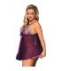 SUBBLIME BABYDOLL CON LAZO Y DETALLES BRILLANTES MORADO S M