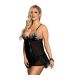 SUBBLIME BABYDOLL NEGRO Y BEIGE DE ENCAJE FLORAL S M