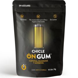 WUG GUM ON CHICLE CAFEaNA GINSENG Y GUARANa 10 UNIDADES