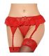 QUEEN LINGERIE TANGA CON LIGUERO ROJO S M