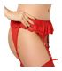 QUEEN LINGERIE TANGA CON LIGUERO ROJO S M