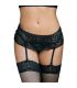 QUEEN LINGERIE LIGUERO Y TANGA DISEaO FLORAL NEGRO S M