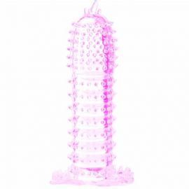 BAILE FUNDA PARA PENE CON PUNTOS ESTIMULANTES ROSA 14 CM