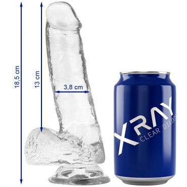 X RAY CLEAR DILDO REALISTA TRANSPARENTE 185 CM O 38 CM