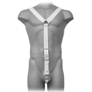 LEATHER BODY HARNESS MEN BLANCO