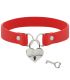 COQUETTE CHIC DESIRE COLLAR CUERO VEGANO ROJO ACCESORIO CORAZaN CON LLAVE