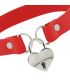 COQUETTE CHIC DESIRE COLLAR CUERO VEGANO ROJO ACCESORIO CORAZaN CON LLAVE