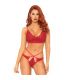 LEG AVENUE SET 2 PIEZAS CON TANGA DOBLE TIRANTA S M ROJO