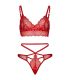 LEG AVENUE SET 2 PIEZAS CON TANGA DOBLE TIRANTA S M ROJO