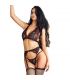 QUEEN LINGERIE SET SUJETADOR TANGA LIGUERO S M