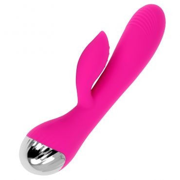 OHMAMA VIBRADOR RECARGABLE CON RABBIT 10 MODOS DE VIBRACIaN 19 CM