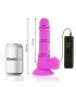 DIVERSIA DILDO FLEXIBLE CON VIBRACION LILA 205 CM O 42 CM