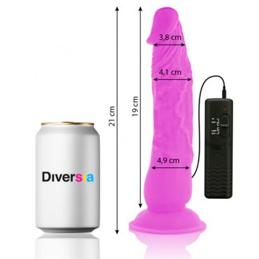 DIVERSIA DILDO FLEXIBLE CON VIBRACION LILA 21 CM O 49 CM