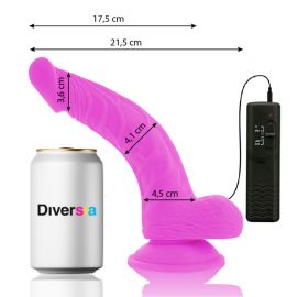 DIVERSIA DILDO FLEXIBLE CON VIBRACION LILA 215 CM O 45 CM