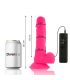 DIVERSIA DILDO FLEXIBLE CON VIBRACION ROSA 205 CM O 42 CM