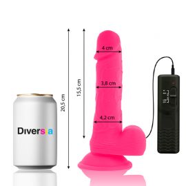 DIVERSIA DILDO FLEXIBLE CON VIBRACION ROSA 205 CM O 42 CM