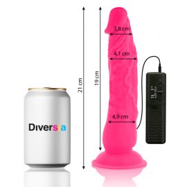 DIVERSIA DILDO FLEXIBLE CON VIBRACION ROSA 21 CM O 49 CM