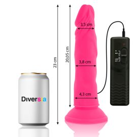 DIVERSIA DILDO FLEXIBLE CON VIBRACION ROSA 23 CM O 43 CM