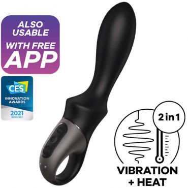 SATISFYER HEAT CLIMAX VIBRADOR ANAL APP NEGRO