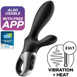 SATISFYER HEAT CLIMAX VIBRADOR ANAL APP NEGRO