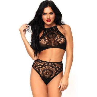 LEG AVENUE SET 2 PIEZAS TOP Y PANTIES M L