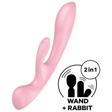 SATISFYER TRIPLE OH VIBRADOR HaBRIDO ROSA