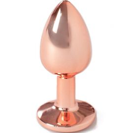 SECRETPLAY METAL BUTT PLUG ORO ROSA TALLA S 7 CM