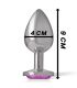 INTENSE PLUG ANAL METAL ALUMINIO CON CRISTAL ROSA TALLA L