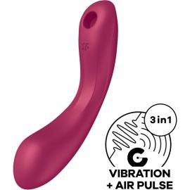 SATISFYER CURVE TRINITY 1 AIR PULSE VIBRATION ROJO