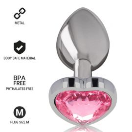 INTENSE PLUG ANAL METAL ALUMINIO CORAZaN ROSA TALLA M