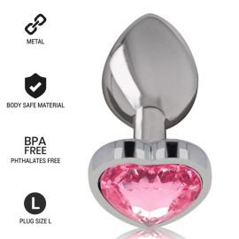 INTENSE PLUG ANAL METAL ALUMINIO CORAZaN ROSA TALLA L