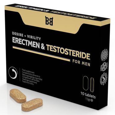 BLACK BULL ERECTMEN TESTOSTERIDE POTENCIA Y TESTOSTERONA PARA HOMBRE 10 CaPSULAS