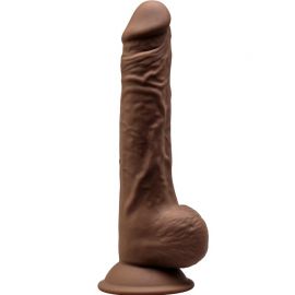 SILEXD MODELO 1 PENE REALISTICO SILICONA PREMIUM SILEXPAN MARRON 24 CM