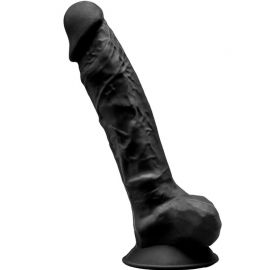 SILEXD MODELO 1 PENE REALISTICO SILICONA PREMIUM SILEXPAN NEGRO 20 CM