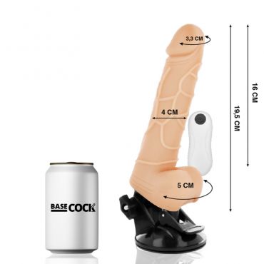 BASECOCK VIBRADOR REALISTICO CONTROL REMOTO NATURAL CON TESTICULOS 195 CM O 4 CM