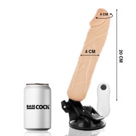 BASECOCK VIBRADOR REALISTICO CONTROL REMOTO NATURAL 20 CM O 4 CM