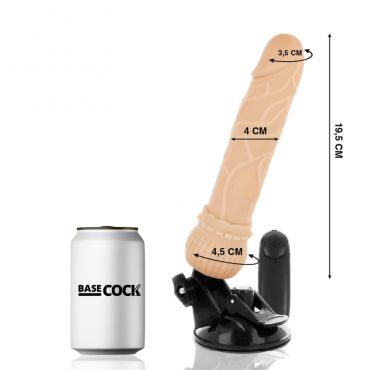 BASECOCK VIBRADOR REALISTICO CONTROL REMOTO NATURAL 195 CM O 4 CM