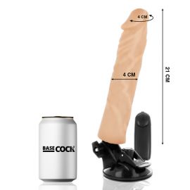 BASECOCK VIBRADOR REALISTICO CONTROL REMOTO NATURAL 21 CM O 4 CM