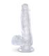 KING COCK CLEAR PENE REALISTICO CON TESTICULOS 135 CM TRANSPARENTE