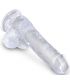 KING COCK CLEAR PENE REALISTICO CON TESTICULOS 135 CM TRANSPARENTE