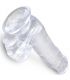 KING COCK CLEAR PENE REALISTICO CON TESTICULOS 135 CM TRANSPARENTE