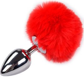 ALIVE ANAL PLEASURE PLUG LISO METAL POMPON ROJO TALLA S