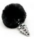 ALIVE ANAL PLEASURE PLUG ESPIRAL METAL POMPON NEGRO TALLA S