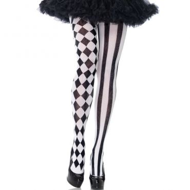 LEG AVENUE MEDIAS ARLEQUIN NEGRO BLANCO